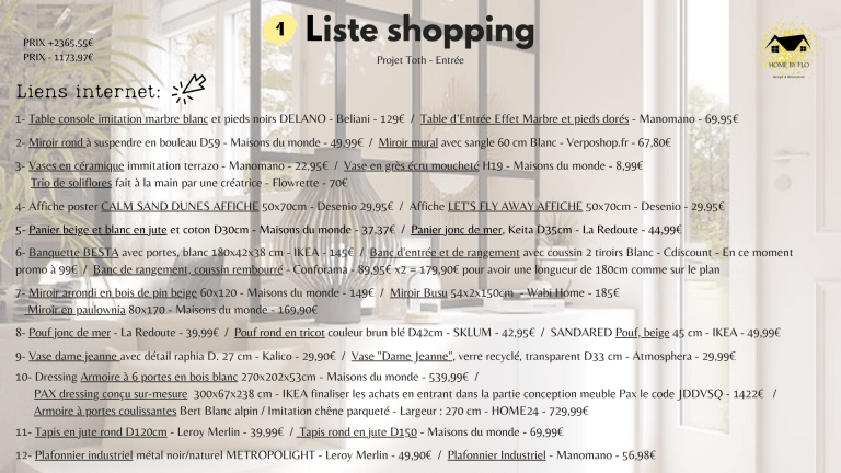 liste shopping